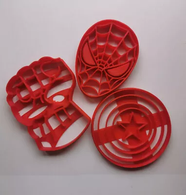 3D Superhero Set1 Baking Clay Cookie Or Fondant Cutter & Embosser • £3.95