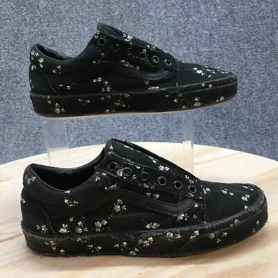 Vans Shoes Mens 6 Womens 7.5 Off The Wall Sneakers Black Canvas Floral 500714 • $27.54