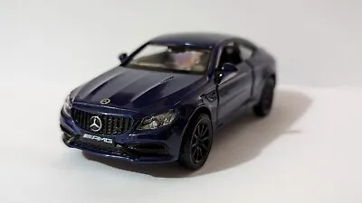 Mercedes Benz C63 S AMG Coupe Model Car Navy Blue Black Scale 1:36 • £19.99