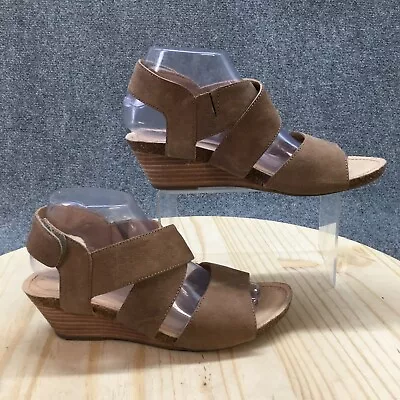 Adam Tucker By Me Too Sandals Womens 8.5 M Toree Open Toe Strappy Wedge Brown • $22.99