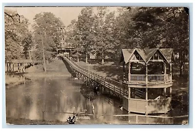 1909 Gazebo Oak Ridge Hotel Sanitorium Green Springs OH RPPC Photo Postcard • £19.27