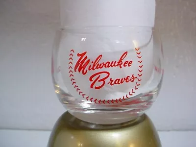 Vintage 1950's Milwaukee Braves  Squaw  Roly Poly Style Drink Glass • $39.99