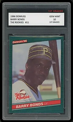 Barry Bonds 1986 Donruss The Rookies 1st Graded 10 Rookie Card RC Pirates/Giants • $76.49