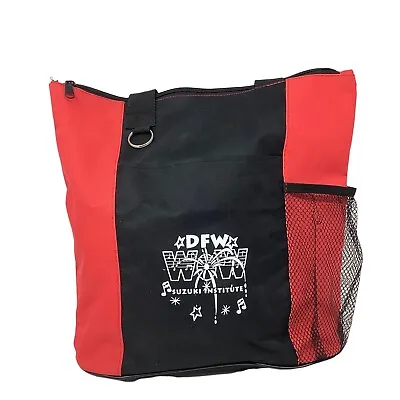 Suzuki Violin Canvas Tote Bag DFW Institute Music Satchel Shoulder Bags Zip Red • $14.50
