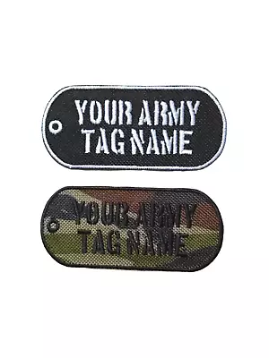Personalised Army Tag Embroidered Name Patches Sew Iron On Badge Hat Jeans Club • £3.90