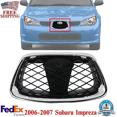 Front Center Grille Chrome Shell / Paintable Insert For 2006-2007 Subaru Impreza • $53.55