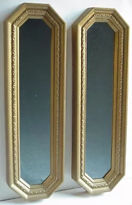 Vintage Homco Home Interior Gold Rectangle Mirror Matching Set • $36