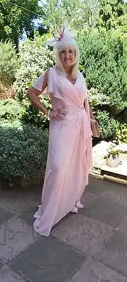 £195 • Buy New! Veni Infantino Mother Of The Bride Rose Pink Trouser With Chiffon Overdress
