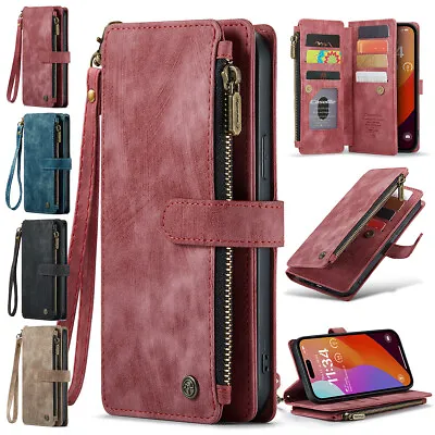 For IPhone 15 14 13 12 11 Pro Max XS XR 8 Leather Case Zipper Wallet Flip Cover • $18.88