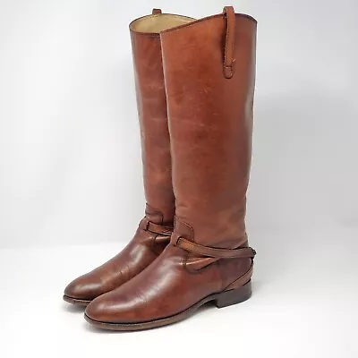 Frye Melissa Tall Boots Women’s Size 6 Cognac Leather Riding Pull On Knee High  • $48