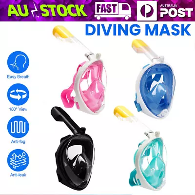 Full Face Snorkel Mask Diving Swimming Breath Dry Goggle Scuba Glass Anti-Fog OZ • $22.88