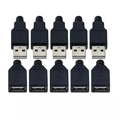 10 Pack Usb Plug Replacement 4 Pin Type A Female Male Socket Connector Solder Te • $10.46