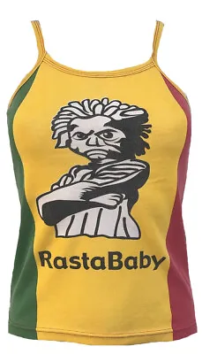 ST72 Cool Rasta Baby Jamaica Reggae Festival Vintage Strap Tank Top Shirt S M • $14.02