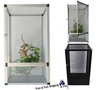 Reptile Enclosure Lizard Insect Mesh Cage Aluminum Alloy Silver/Black 3 Size AU • $136.20