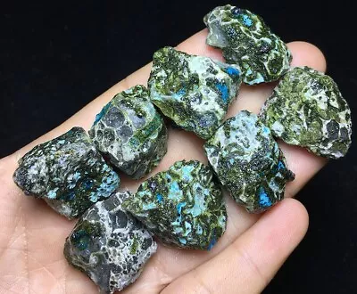 115g Natural Green Chrysocolla & Epidote Crystal Mineral Specimen Healing Z392 • $2.54