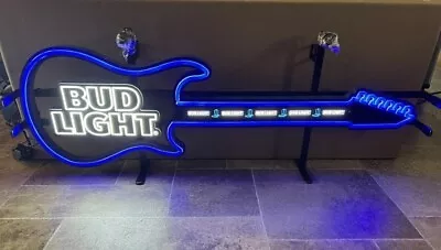 Bud Light Beer Guitar LED Light Up Bar  Sign Western Boot County Music New • $389.99