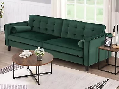 Luxury Velvet 3 Seater Sofa Living Room Settee Armchair Couches With 2 Cushions • £339.99