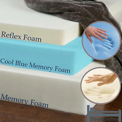 Brand New Memory Foam Mattress Toppers Cool Bluereflex Foammemory Foam • £129.99