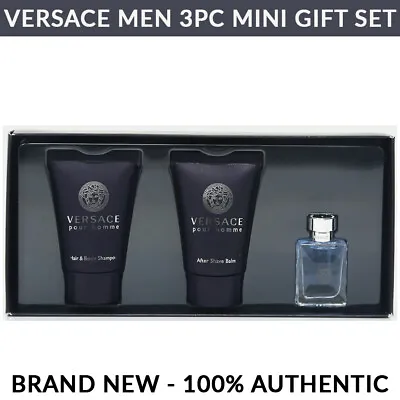 Versace Pour Homme 3pc Mini Gift Set Cologne 0.17oz 0.8oz Shampoo After Shave • $23.99