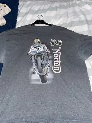 John Mcguinness Norton T T Isle Of Man T Shirt Mens Large - X Large 22 Inch P2P • £18