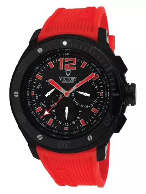 Victory V-Ascent Swiss Quartz Black/Red Dial Men's Watch • $99