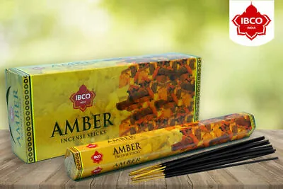 £3.99 • Buy IBCO Amber Hexa Incense Sticks, 20 Sticks Per Pack ( 6 Packs) = 120 Sticks