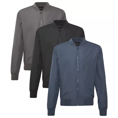 Brave Soul Mens Bomber Jacket Sanjay Long Sleeve Zipped Polyester Outwear • £17.99