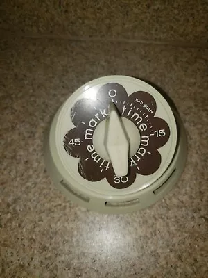 Vintage Mark Time Kitchen Timer 60 Min Cream Brown Color • $9.99