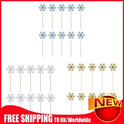 £2.27 • Buy 10pcs Cake Toppers Handmade Snowflake Cupcake Toppers Wedding Party Decor