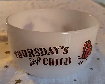 Fire King 'Thursday's Child' Milk Glass Cereal Bowl Butterfly / Patty • $8.99