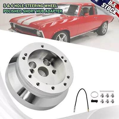 For GM 5&6 Hole Steering Wheel Polished Short Hub Adapter For Buick For Cadillac • $28.99