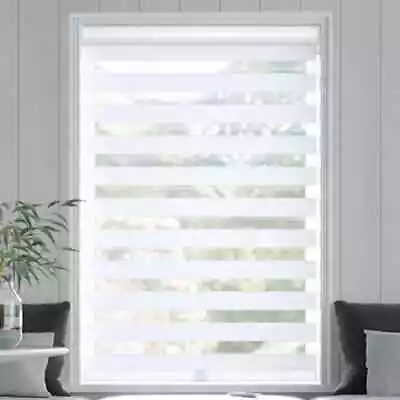 23''x72'' BERYNA HOME White Zebra Blinds: Light Filtering Window Shades • $29.99