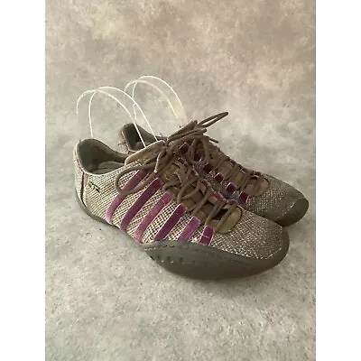 Michelle K. Womens  32071 Size 7 Brown  Leather Athletic Casual Sneakers • $19.99