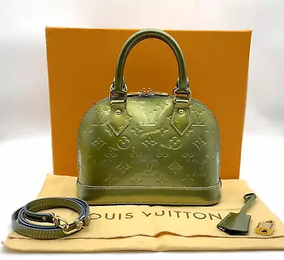 Auth Louis Vuitton Monogram Vernis  Green Mini Alma M91557 W/Box SKS2123 • $583