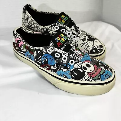 Vans Nintendo Super Mario Villains Shoes Black White Men Sz 4/Women 5.5 NO LACES • $22.99