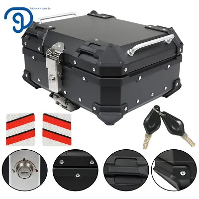 Motorcycle Aluminum Trunk Rear Top Case Luggage Tour Tail Tool Box Lock 22L • $85.01