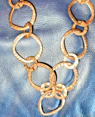 $14.99 • Buy Vintage Necklace Copper Color Round Open Large Chain 32-36  FALL Cottage Boho  