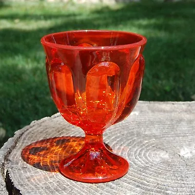 Vintage 1965 Viking Epic Six Petal Persimmon Orange Pedestal Compote ~ No Lid • $19.95