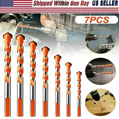 7Pcs Professional Drill Bit Set For Concrete Drill Bit & Masonry Drill Bit USA • $6.99