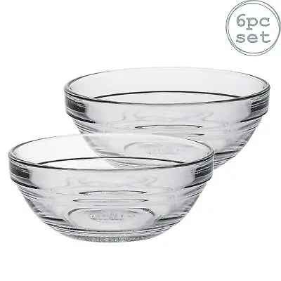 £6.95 • Buy Duralex Lys Glass Stacking Bowls Kitchen Serving Mixing 9cm (3.5 ) X6