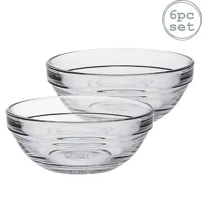 £6.95 • Buy Duralex Lys Glass Stacking Bowls Kitchen Serving Mixing 9cm (3.5 ) X6