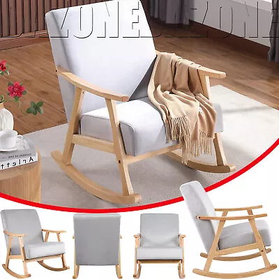 Upholstered Rocking Chair Modern Comfortable Soft Sofa Lounge Armchair Rocker US • $159.99