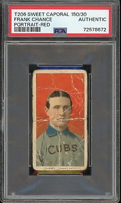 1909-11 T206 Sweet Caporal 150/30 Baseball Frank Chance Portrait Red PSA A • $215