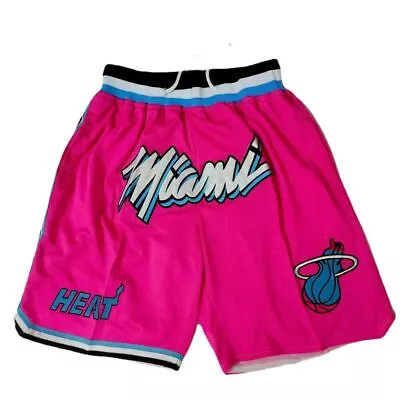 NEW Miami Heat Vintage Men’s Pink Basketball Shorts With Pockets Size: S-2XL • $30.29