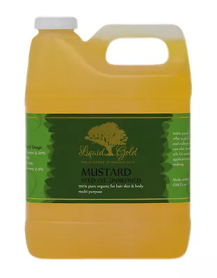 32 Oz PREMIUM VIRGIN  MUSTARD OIL UNREFINED ORGANIC CARRIER COLD PRESSED PURE • $27.89