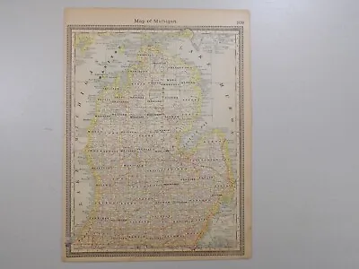 1883 Antique Map  / LOWER MICHIGAN  / 10.5x14.5 Inches • $19.99