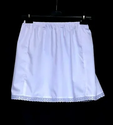 £7.36 • Buy White Poly Cotton Underskirt Uk Size 6-18 Waist Slip Half Slip Mini Petticoats