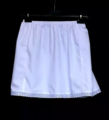 White Poly Cotton Underskirt Uk Size 6-18 Waist Slip Half Slip Mini Petticoats • £7.95