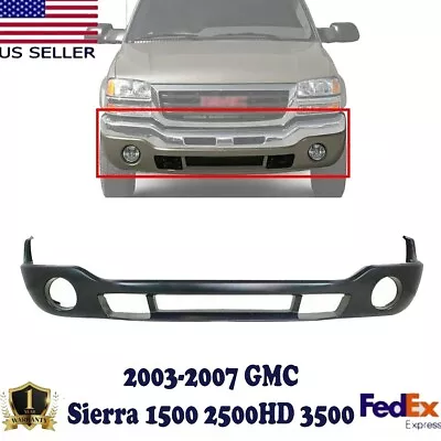 Front Bumper Cover Primed Lower Valance W/ Fog For Sierra 1500 2500Hd 2003-2007. • $110.99