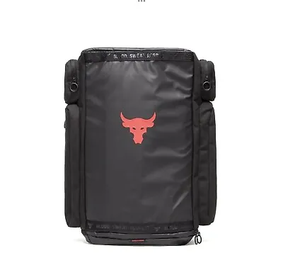 39L UA Under Armour Project Rock Duffle Backpack Bag New Black Red UA Gym UFC • $119.99